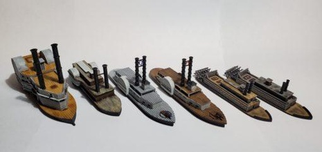 RAM frota wargaming3d miniatura jogos guerra americano Civil Ellet Frota mississippi Rio União 3d print model - Mito3D