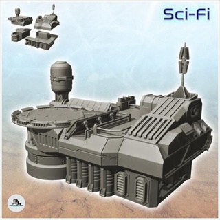 reinforced command base landing platform 7 - wargaming3d future futuristic miniatures scenery sci-fi science-fiction scifi sf tabletop wargame miniature wargamming 3d print model - Mito3D