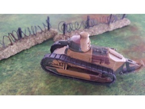 renault ft tank - wargaming3d 28mm miniature 3d print model - Mito3D