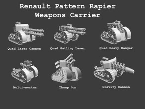 renault pattern support weapons compilation - presupported wargaming3d miniature wargamming 3d print model - Mito3D