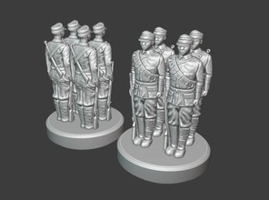 ritterkrieg chinese infantry wwii figures - wargaming3d miniature wargamming 1/72, 1/76, 20mm, nationalist, communist chinese, game accessory, Japan, miniature, nation, Ritterkrieg, route army, WWII 3d print model - Mito3D