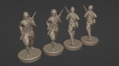 guerra cavaleiros soviético infantaria wwii figuras wargaming3d miniatura jogos 1 72 76 20mm eixo aliados acessório memória '44 exército 3d print model - Mito3D