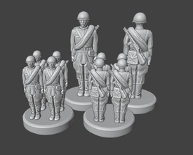 guerra cavaleiros soviético infantaria wwii figuras wargaming3d miniatura jogos 1 72 76 20mm eixo aliados acessório memória '44 exército 3d print model - Mito3D