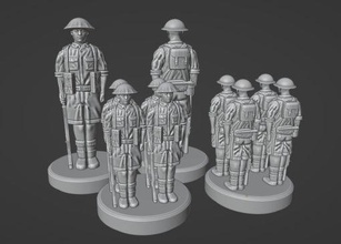 ritterkrieg uk desert infantry wwii figures - wargaming3d miniature wargamming 1:100 / 15mm, 1/72, 1/76, 20mm, Axis & Allies, British Army, game accessory, Lee-, lee-enfield, memoir '44, 3d print model - Mito3D