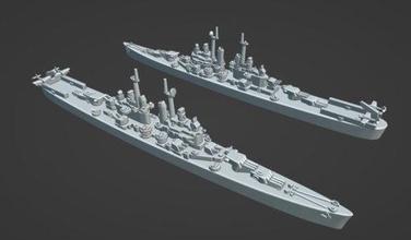 ritterkrieg uss cl-55 cleveland light cruiser - wargaming3d miniature wargamming Axis & Allies, CL-55, Cleveland, Cruiser, Light Ritterkrieg, WWII 3d print model - Mito3D