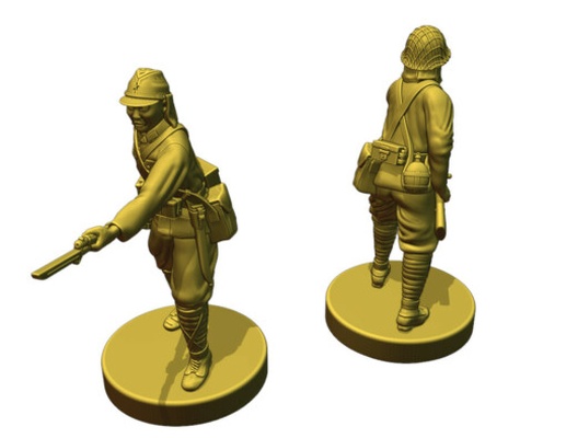 ritterkrieg wwii japanese infantry 1938-42 - wargaming3d 1939-1945 ww2 historically accurate axis & allies game accessory infantryman memoir '44 miniature wargamming 3d print model - Mito3D