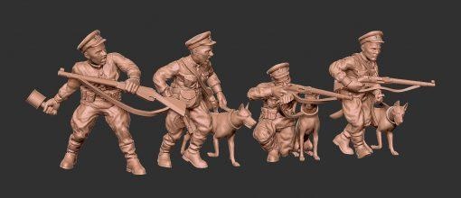 rkka border troops squad01 - wargaming3d 28mm miniature 3d print model - Mito3D