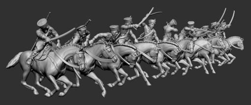 rkka cosaque cavalerie équipe wargaming3d 28mm miniature 3d print model - Mito3D