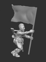 rkka flag soldeir - wargaming3d 28mm miniature 3d print model - Mito3D