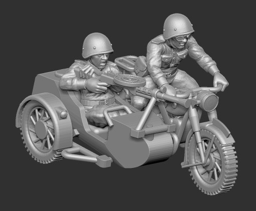 rkka motobikers01 - wargaming3d 28mm en miniatura 3D print model - Mito3D