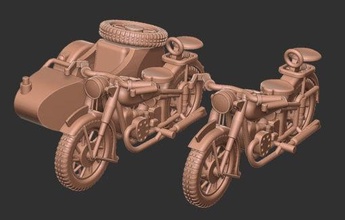 rkka motosiklet wargaming3d minyatür savaş oyunları 3d print model - Mito3D