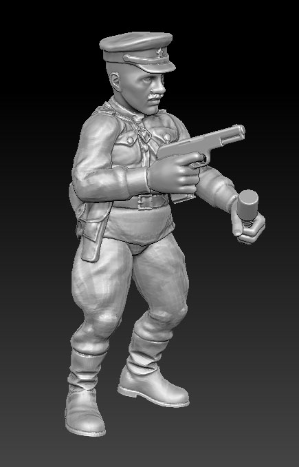 rkka officer frag granate - wargaming3d 28mm miniature 3D print model - Mito3D