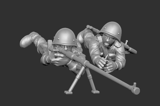 rkka ptvd01 - wargaming3d 28mm miniature antitank soldier 3D print model - Mito3D