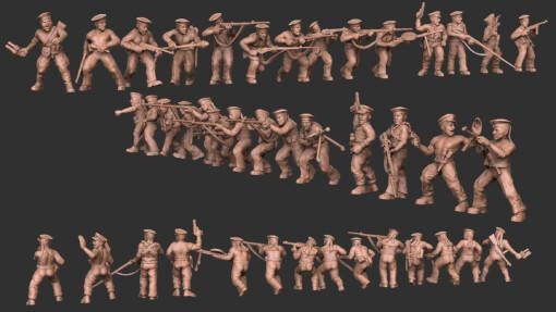 rkka sailor squad01 rework models - wargaming3d miniature wargamming 3d print model - Mito3D
