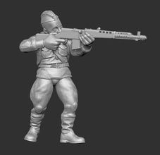rkka soldier013 - wargaming3d 28mm in miniatura svt pistola 3d print model - Mito3D