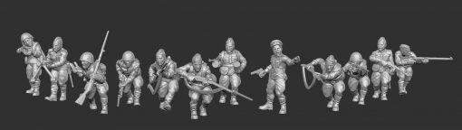rkka squad01 - wargaming3d Categories: 1:56 / 28mm, 1939-1945: WWII WW2, Historically Accurate, Soviet miniature wargamming 3d print model - Mito3D
