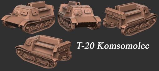 rkka t-20 - wargaming3d Categories: 1:56 / 28mm, 1939-1945: WW2, DIGITAL STL FILES, Soviet miniature wargamming 3d print model - Mito3D
