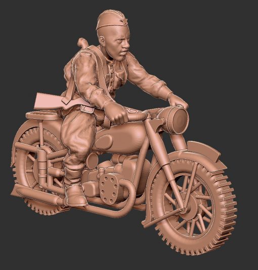 rkkamotobiker03 wargaming3d 28mm miniature 3D print model - Mito3D