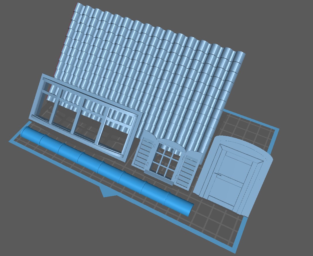 çatı kiremitleri pencereler wargaming3d 1 56 28mm blok ev minyatür savaş oyunları 3D print model - Mito3D