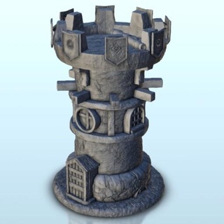 rounded tower canons 10 - wargaming3d Categories: 1:100 / 15mm, 1:56 28mm, 1:72 & 1:76 20mm, 1700-1900: Horse Musket, 500-1500: Medieval, DIGITAL STL FILES, Terrain, Terrain accessories age architecture building dark european fantasy game house medieval middle miniatures rose scenery tabletop terrain traditionnal village war wargame miniature wargamming 3d print model - Mito3D