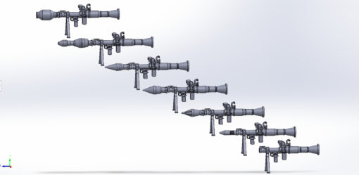 rpg 7 pack complet wargaming3d miniature wargaming 1 56 28mm anti avion réservoir armée charger froid guerre désert grenade lanceur insurgé fusée jeu rôle 3D print model - Mito3D