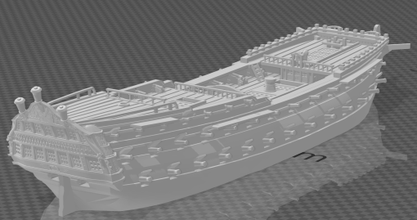 ru 66-gun ship-of-the-line 1780-1808 - wargaming3d 28mm miniature 3d print model - Mito3D