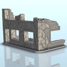 ruin building 13 - wargaming3d miniature wargamming Architecture, bolt action, building, décor, Flames of War, modern, ruins, scenery, tabletop, terrain, warhammer 3d print model - Mito3D