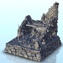 ruína casa russo guerra defensores 9 wargaming3d miniatura jogos arquitetura parafuso açao Construção decoração chamas of moderno ruínas cenário mesa terra martelo 3d print model - Mito3D