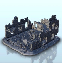 ruina moderno edificio 1 wargaming3d miniatura juego guerra Futuro miniaturas science fiction ciencia ficción 3d print model - Mito3D