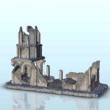 ruined building tower 20 - wargaming3d miniature wargamming Architecture, bolt action, building, décor, Flames of War, modern, ruins, scenery, tabletop, terrain, warhammer 3d print model - Mito3D
