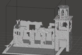 l'église en ruine de 28 mm à l'échelle d'okinawa - wargaming3d 28mm miniature salut les gens fonction l'île attaqué gravement endommagé 3d print model - Mito3D