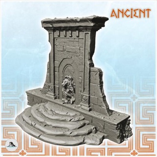 ruined fountain stairs sculpted lion 2 - wargaming3d Categories: 1:100 / 15mm, 1:56 28mm, 1:72 & 1:76 20mm, 3000BC-500: Ancients, DIGITAL STL FILES, Terrain, Terrain accessories architecture game house miniatures scenery tabletop terrain wargame wargaming miniature wargamming 3d print model - Mito3D