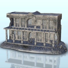 ruined house balcony 19 - wargaming3d miniature wargamming Architecture, bolt action, building, décor, Flames of War, modern, ruins, scenery, tabletop, terrain, warhammer 3d print model - Mito3D