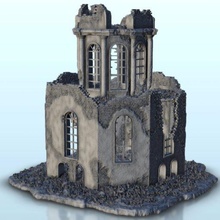 ruined mausoleum 7 - wargaming3d miniature wargamming Architecture, bolt action, building, décor, Flames of War, modern, ruins, scenery, tabletop, terrain, warhammer 3d print model - Mito3D