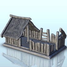 ruins destroyed medieval house thatched roof 9 - wargaming3d miniature wargamming accessoriesWarhammer, age of, Alkemy, Architecture, build, building, construction, Dark Age, design, dungeon, edifice, european, Fantasy, figures, game, games, history, hobbit, home, house, lord of the rings, medieval, middle age, miniatures, residence, saga, scenery, Sigmar, structure, tabletop, terrain, urban, urbanism, War Rose, Warcrow, wargame 3d print model - Mito3D