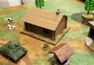 rural squared timber house - wargaming3d 28mm miniature 3d print model - Mito3D