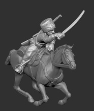 russian cossack cavalery01 - wargaming3d 28mm miniature 3d print model - Mito3D