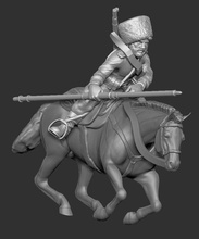 russo cosacco cavalery07 - wargaming3d 28mm in miniatura 3d print model - Mito3D