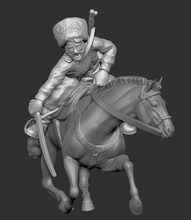russo cosacco cavalery09 - wargaming3d 28mm in miniatura 3d print model - Mito3D