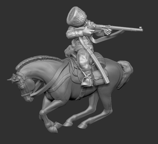 russian cossack cavalery10 - wargaming3d 28mm miniature 3D print model - Mito3D