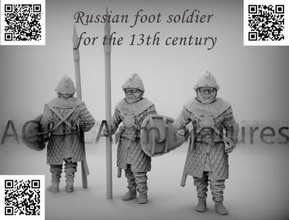 russian foot soldier 13th century - wargaming3d miniature wargamming 3d print model - Mito3D