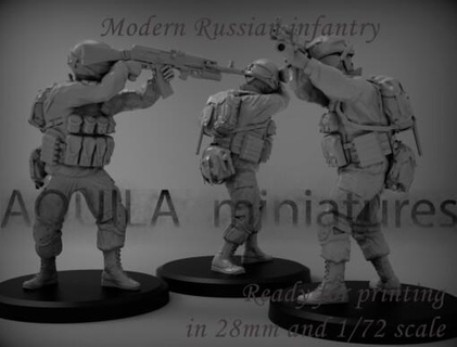 russe soldat ak 74+gp 30 v1 wargaming3d Catégorie numérique stl dossiers marque jeu guerre 28mm wargameminiature miniature wargaming 3d print model - Mito3D