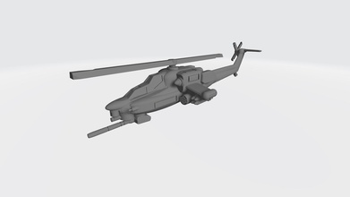 saber attack helicopter - wargaming3d miniature wargamming ,sci-fi, 6mm, helecoptor 3d print model - Mito3D