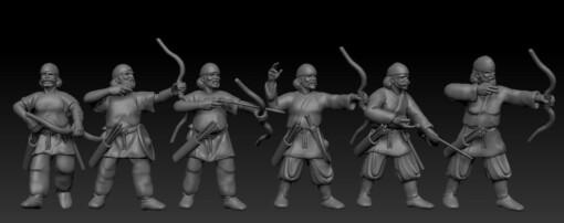 sassanids archers 28mm - wargaming3d wargame wargameminiature sasanids miniature wargamming 3d print model - Mito3D