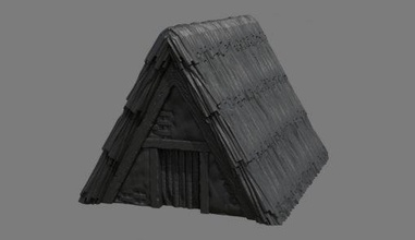 saxon viking german celtic pit house 2 - wargaming3d 28mm miniature 3d print model - Mito3D