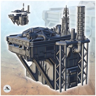 sci-fi outpost overhanging living room 5 - wargaming3d future futuristic miniatures scenery science-fiction scifi sf tabletop wargame miniature wargamming 3d print model - Mito3D