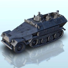 sdkfz 251 1 ausf wargaming3d miniature wargaming Char boulon action flammes of guerre ww2 3d print model - Mito3D