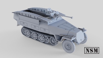 sdkfz 251 7 39 pionero vagón wargaming3d miniatura juego guerra 3d print model - Mito3D