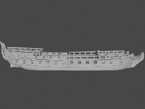 se bellona-class frigate - wargaming3d 28mm miniature 3d print model - Mito3D