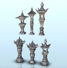 set chinese scuplt lamps 2 - wargaming3d miniature wargamming accesory, angkor, arch, Architecture, asia, asian, buddhist temple, build, building, China, chinese, confucianism, construction, decoration, design, dojo, dynastie, east edifice, farmhouse, history, home, house, imperial, Japan, japenese, katana, korea, korean, lantern, pagoda, pagode, residence, samourai, scenery, statue, structure, urban, urbanism, Vietnam, yellow river 3d print model - Mito3D